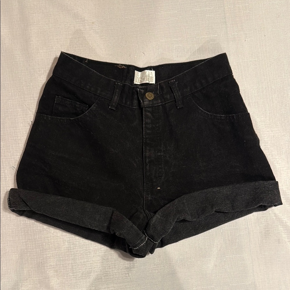 Women's Black Denim Shorts